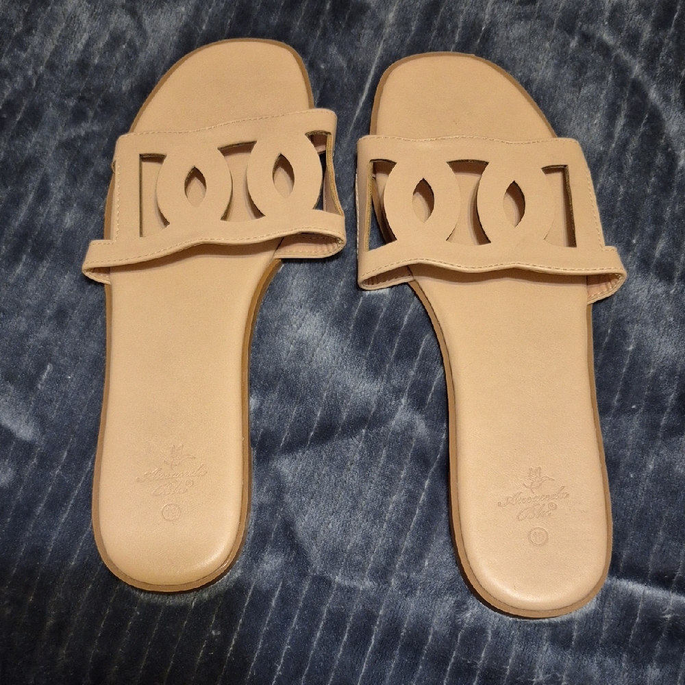 Elegant Pinkish Beige Amanda Blu Women's Slide Sandals